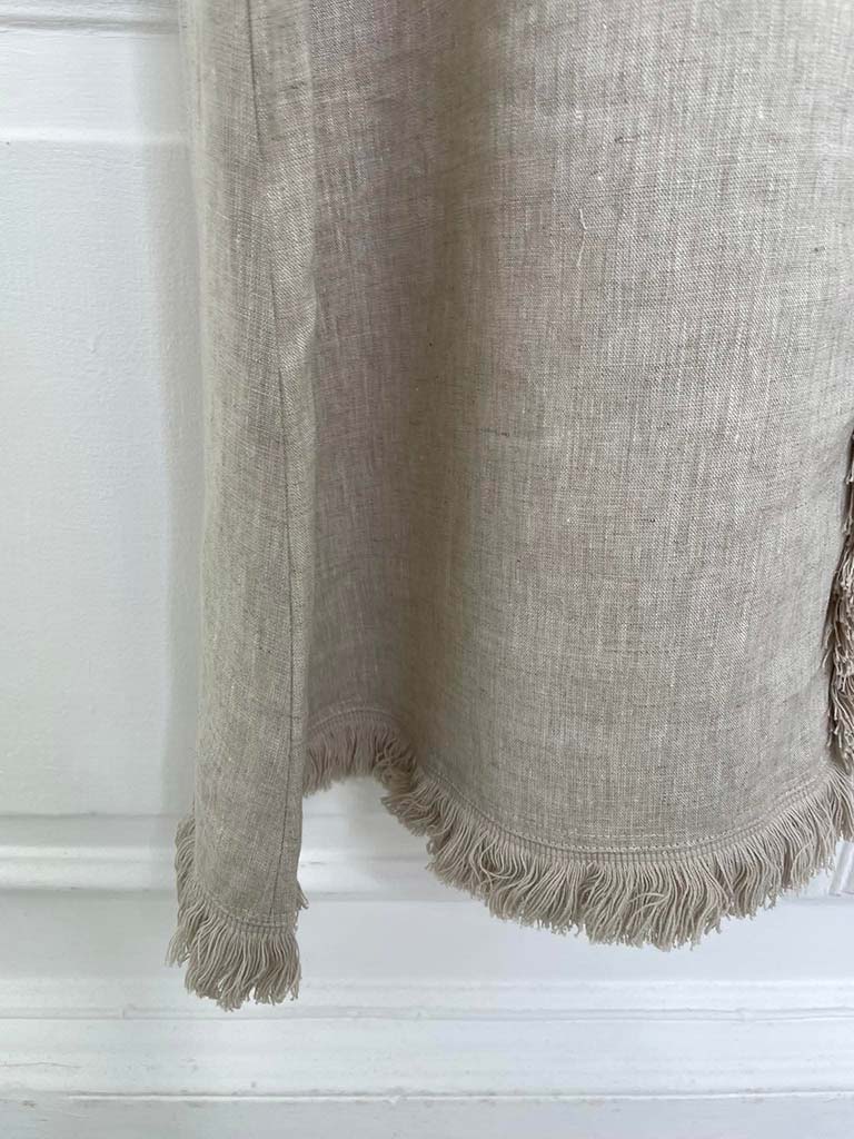 Malissa J Linen Raw Edge Dress - Stone