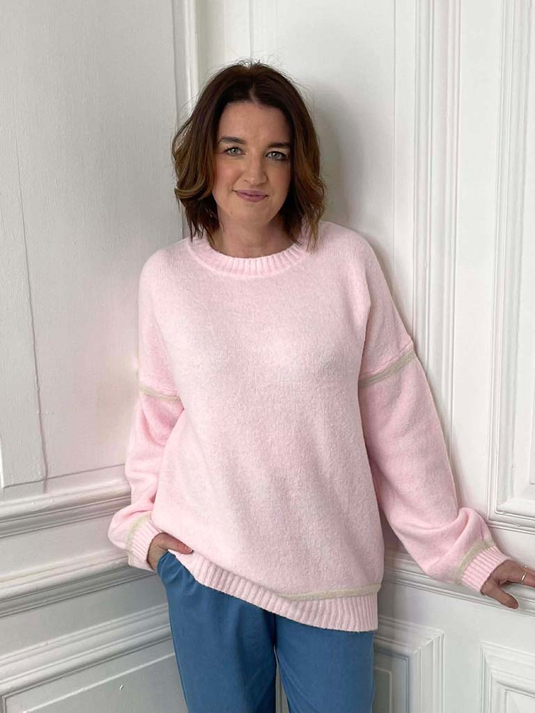 Contrast Stripe Knit - Petal