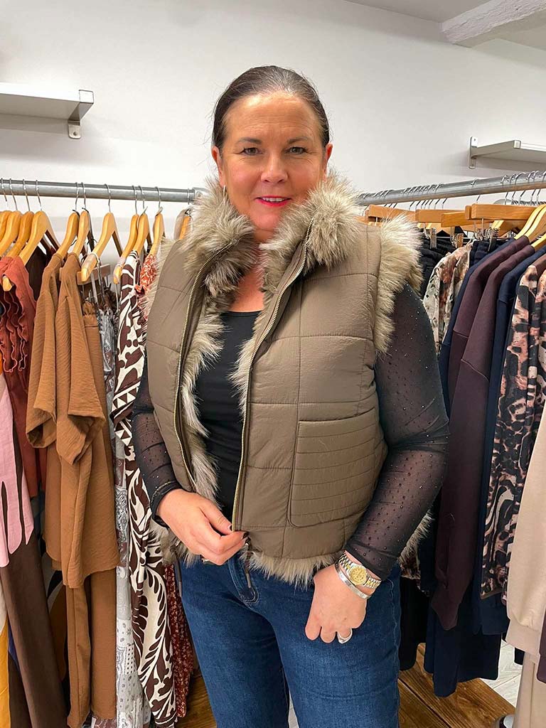 Malissa J Reversible Faux Fur Gilet - Brown