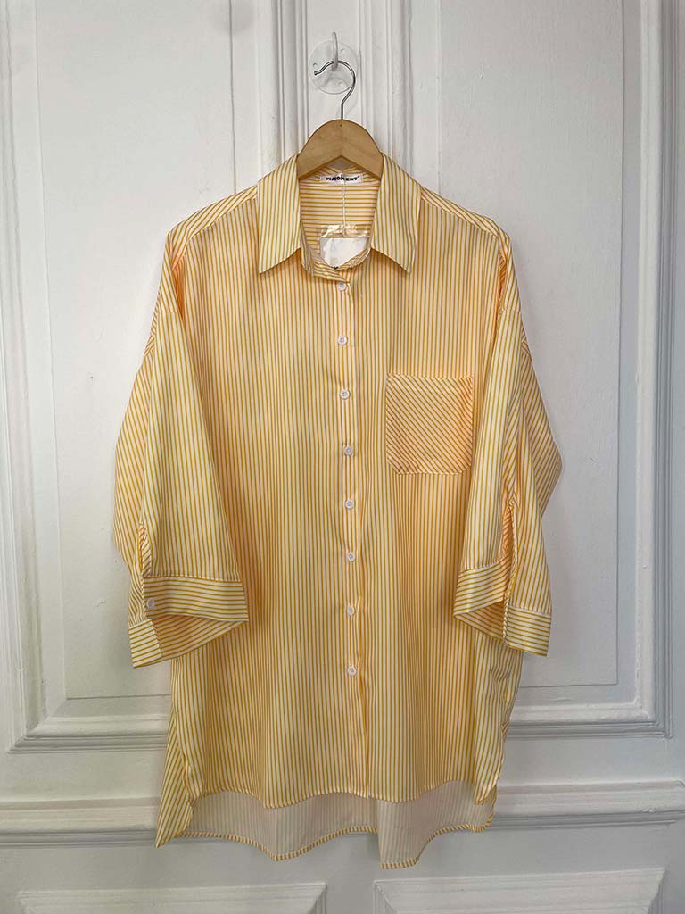 Striped Boyfriend Shirt - Sunflower