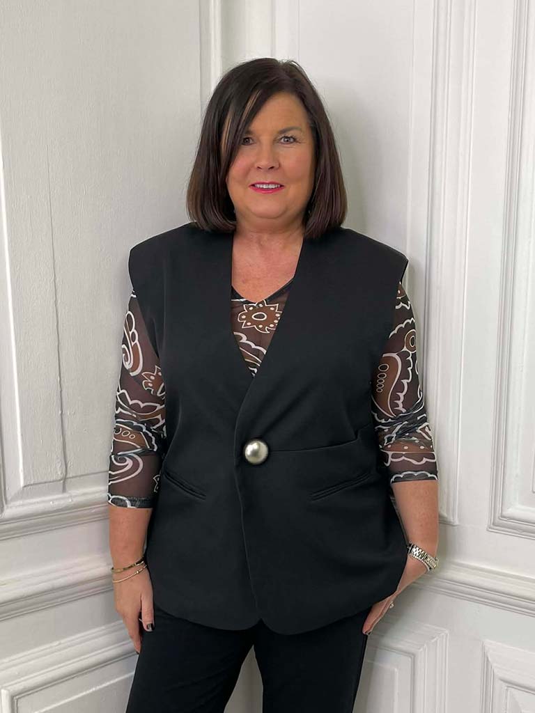 Malissa J Statement Button Luxe Waistcoat - Black