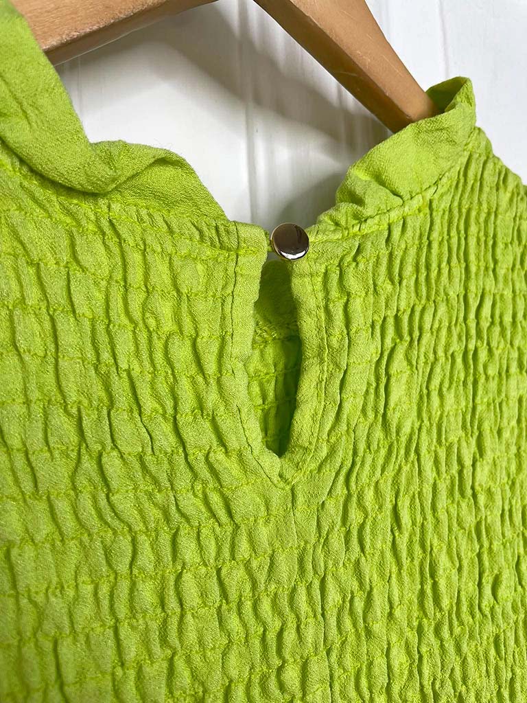 Shirred Frill Top - Lime