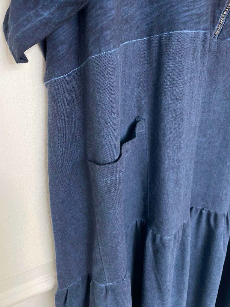 Zip Pocket Maxi Dress - Vintage Navy