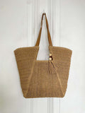 Raffia Tote Bag - Caramel