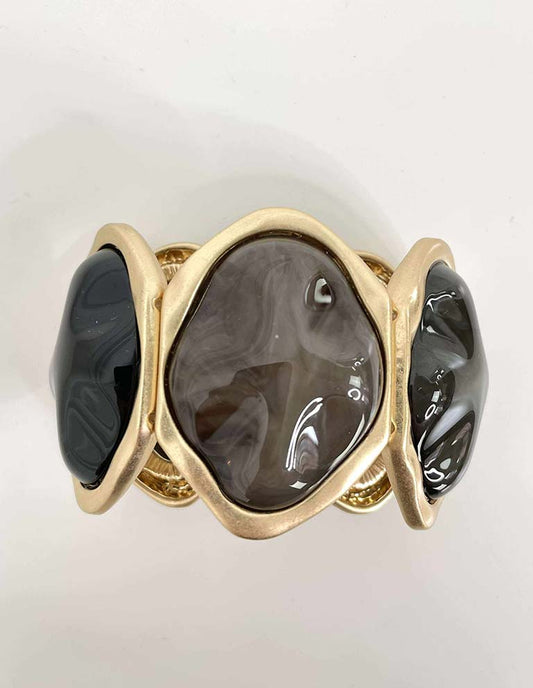 Brushed Gold Bracelet - Black