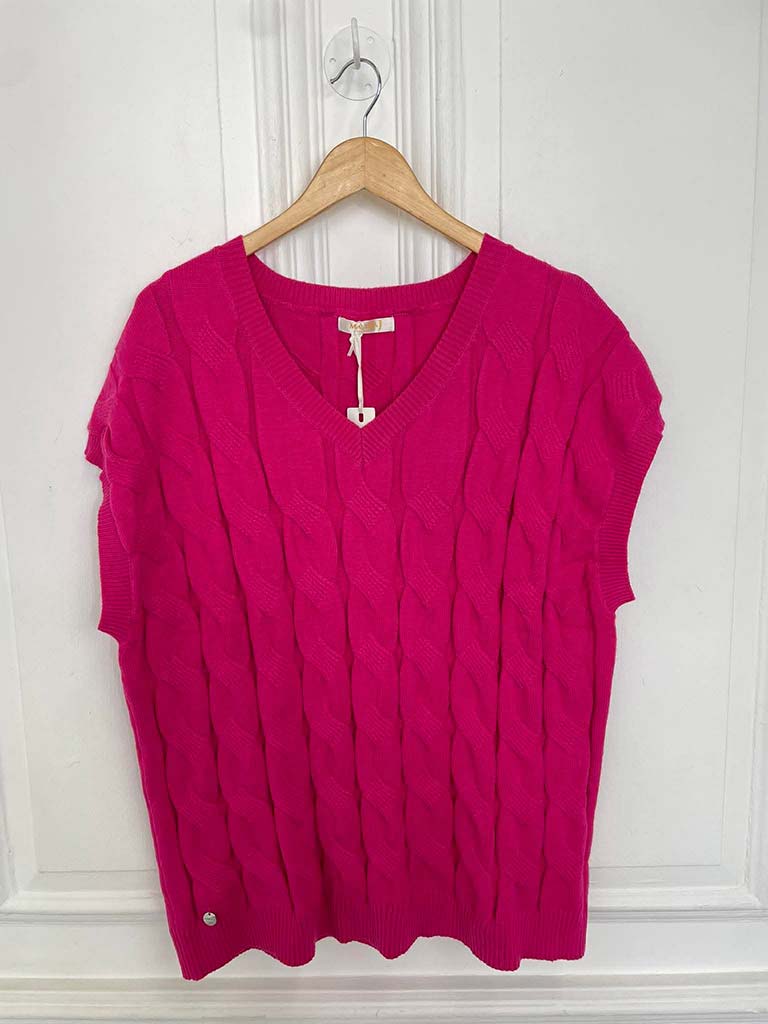 Malissa J Cable Tank Knit - Pink