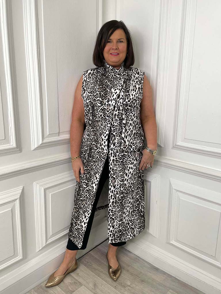 Malissa J Long Leopard Waistcoat