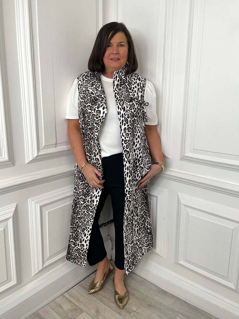 Malissa J Long Leopard Waistcoat