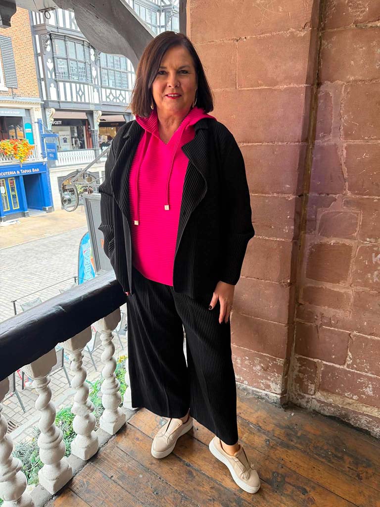 Malissa J Pleat Hoodie - Pink