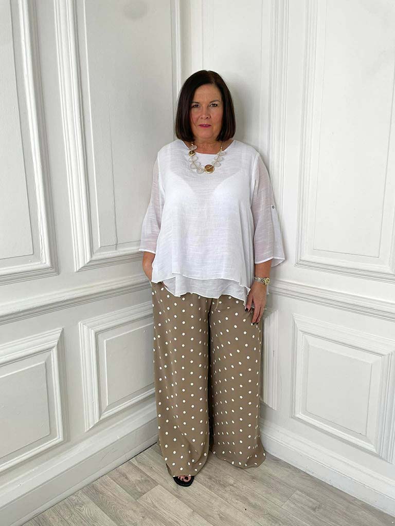 Dotty Palazzos - Mocha