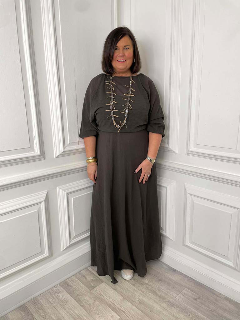 Waffle Tie Shrug - Chocolate