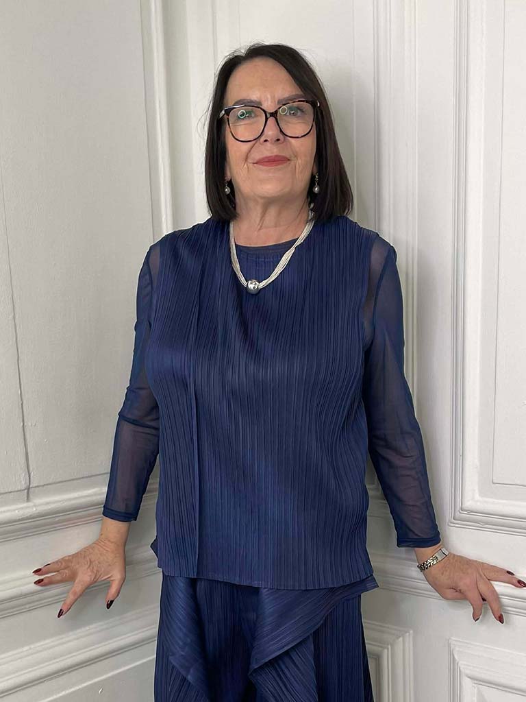 Plissé Co-ord - Navy