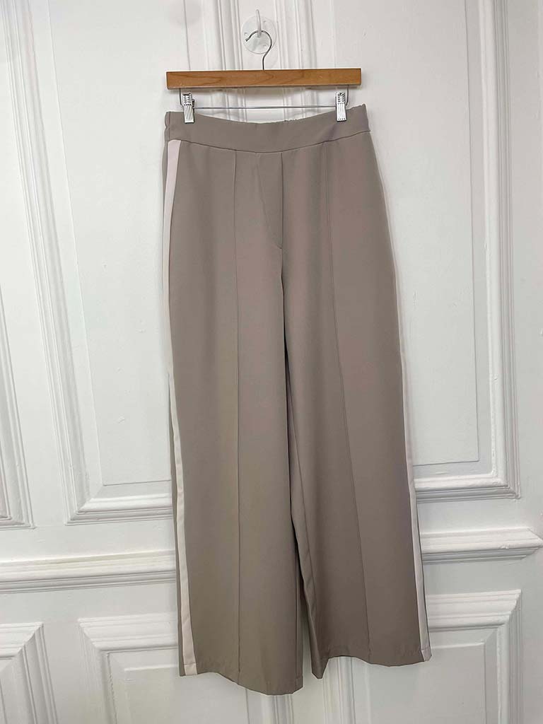 Side Stripe Trousers - Mushroom