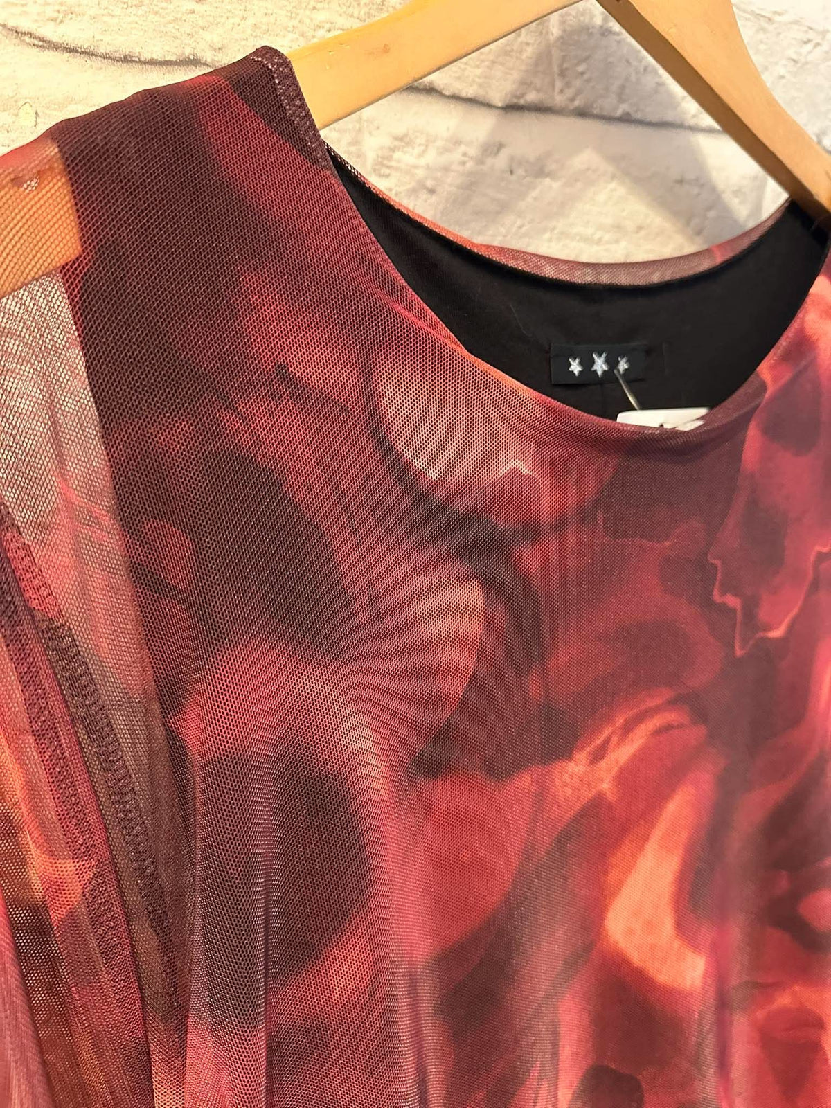 Marbled Ruched Dress - Merlot