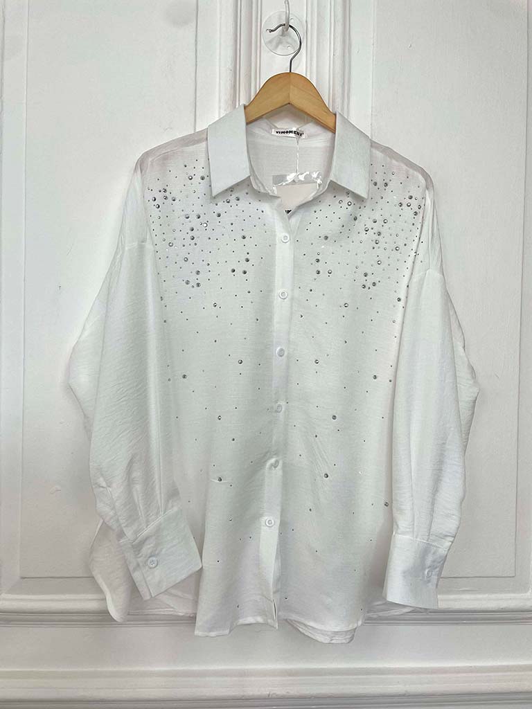 Studded Classic Shirt - White