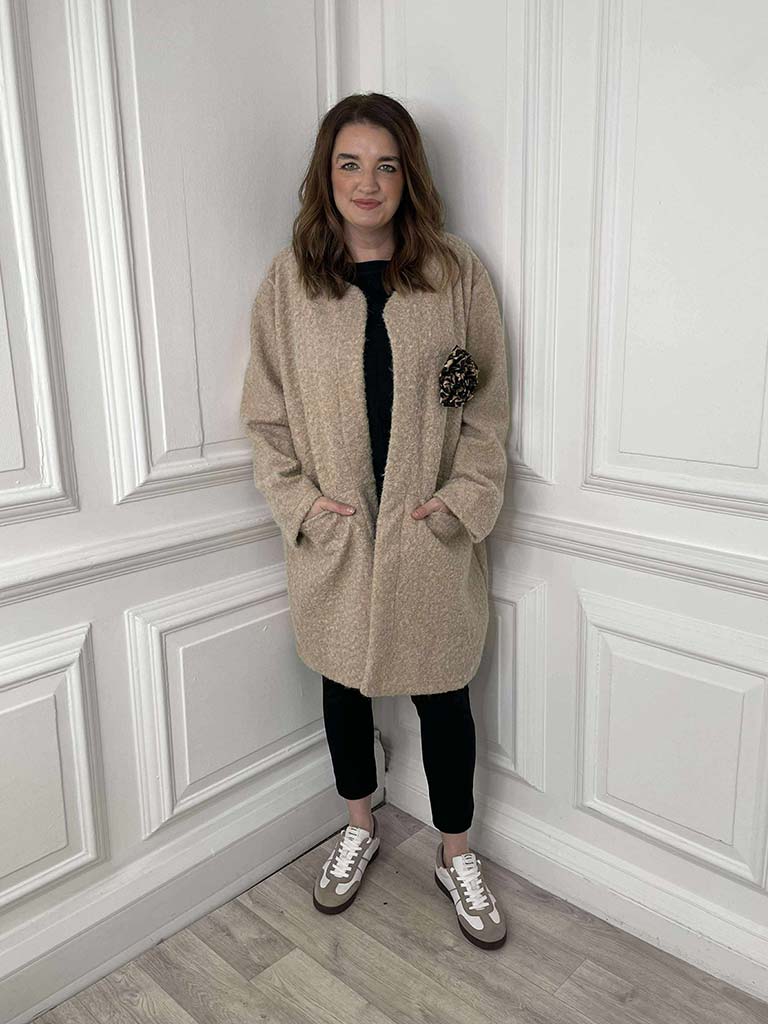 Boucle Corsage Jacket - Stone