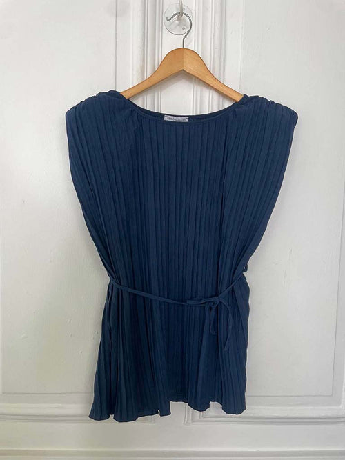 Sleeveless Pleated Co-ord - Navy