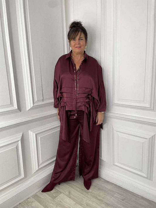 Malissa J Silk Feel Palazzos - Wine