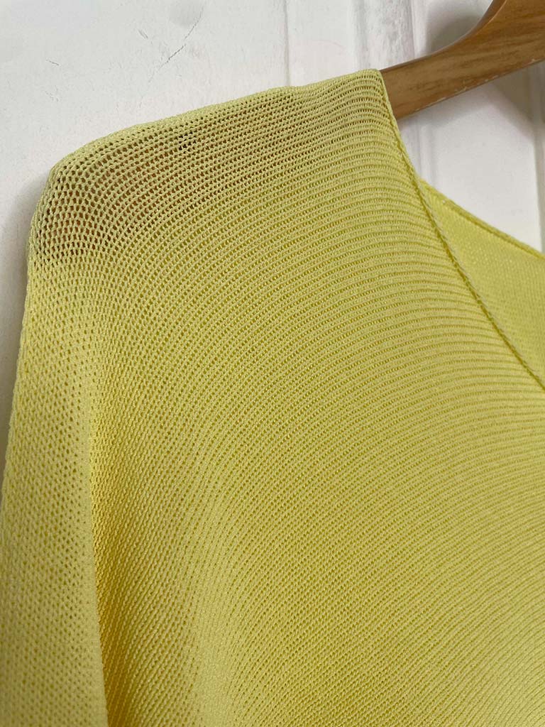 V-Neck Raw Edge Knit - Lemon