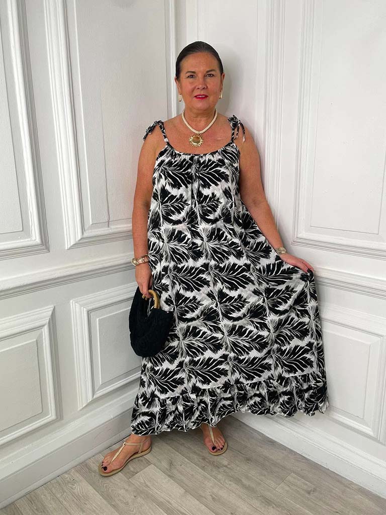 Palm Summer Dress - Black