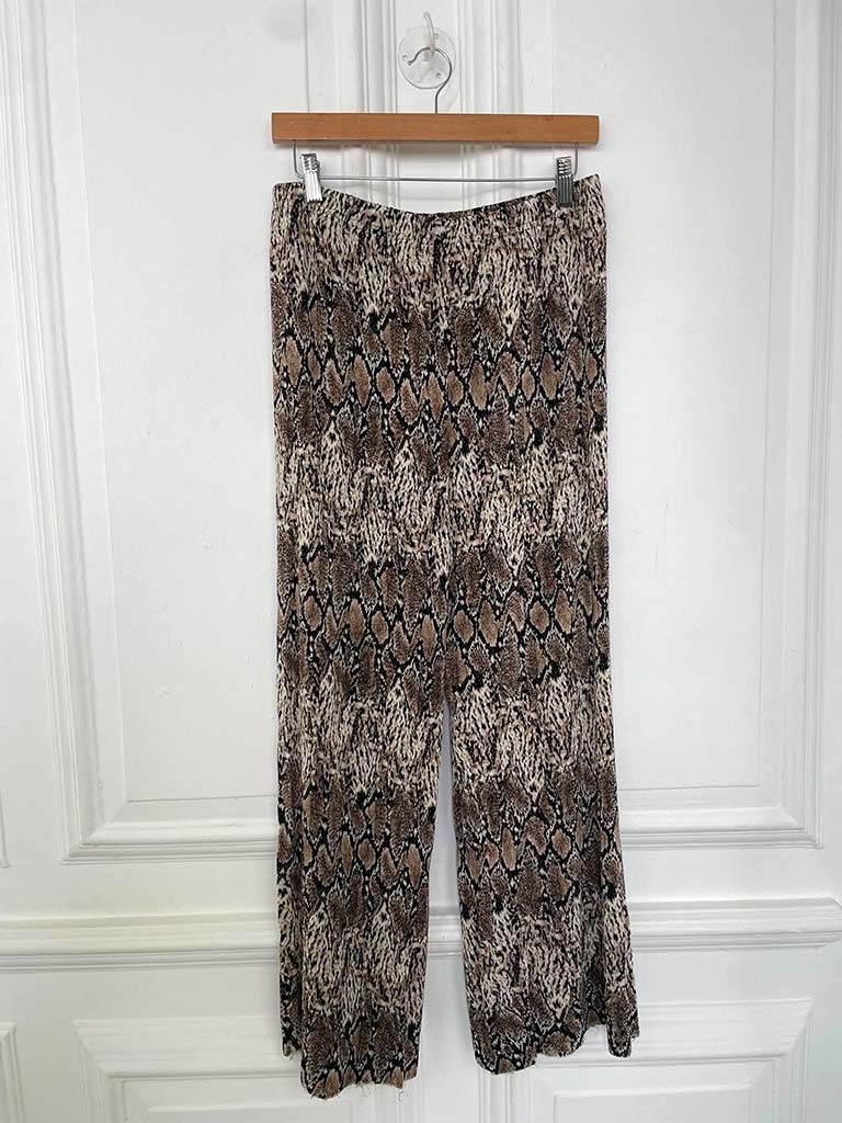 Malissa J Micropleat Wide Leg Trousers - Snake