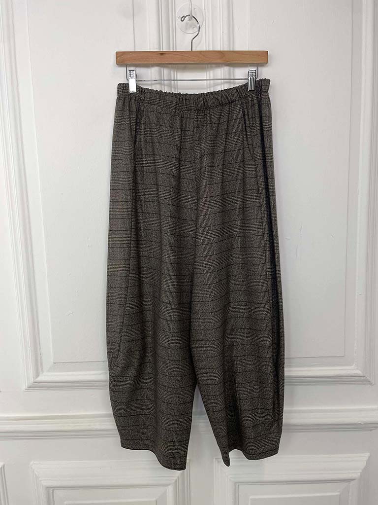 Cocoon Plaid Trousers - Mocha