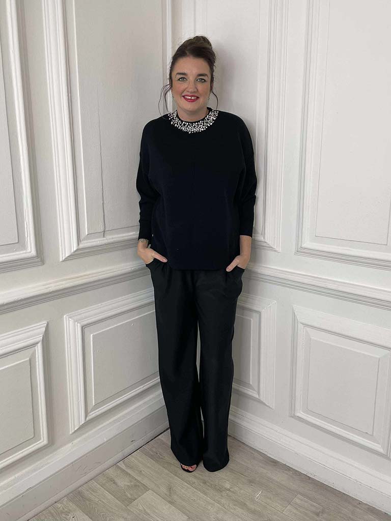 Malissa J Jewelled Knit - Black