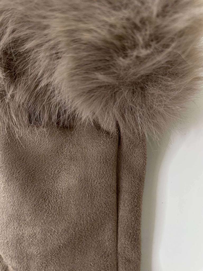 Malissa J Faux Suede Gloves - Mocha