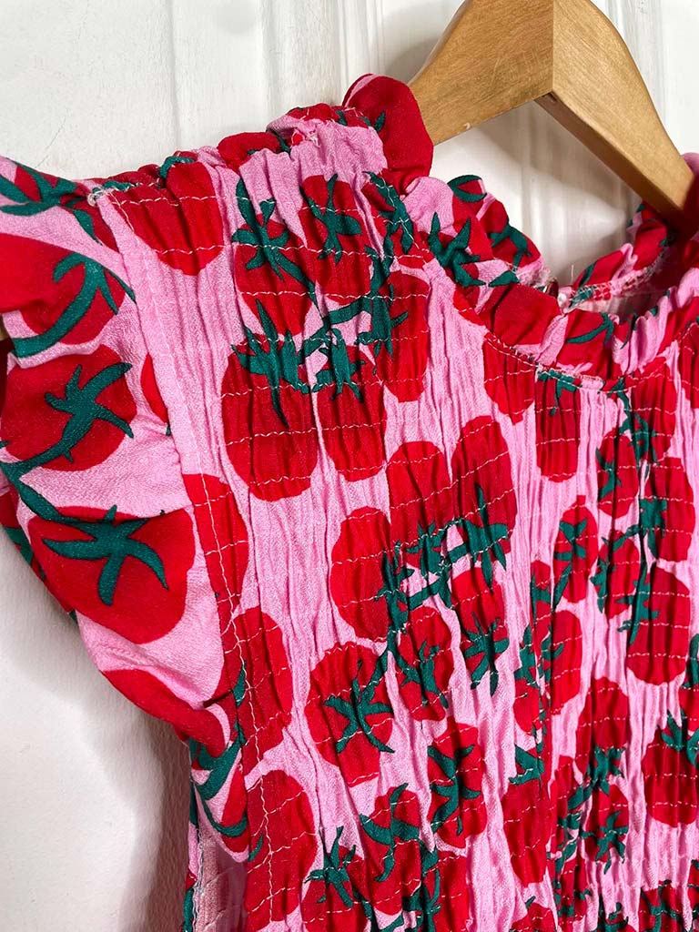 Shirred Frill Tomato Top