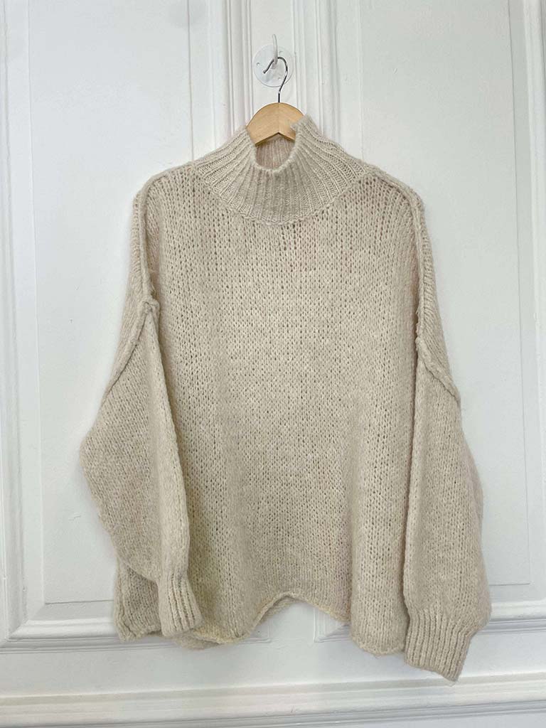 Chunky Exposed Seam Knit - Ecru