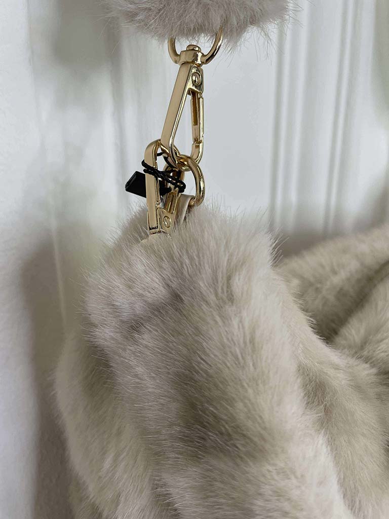 Malissa J Faux Fur Shopper Bag - Stone