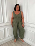 Jersey Balloon Jumpsuit - Khaki