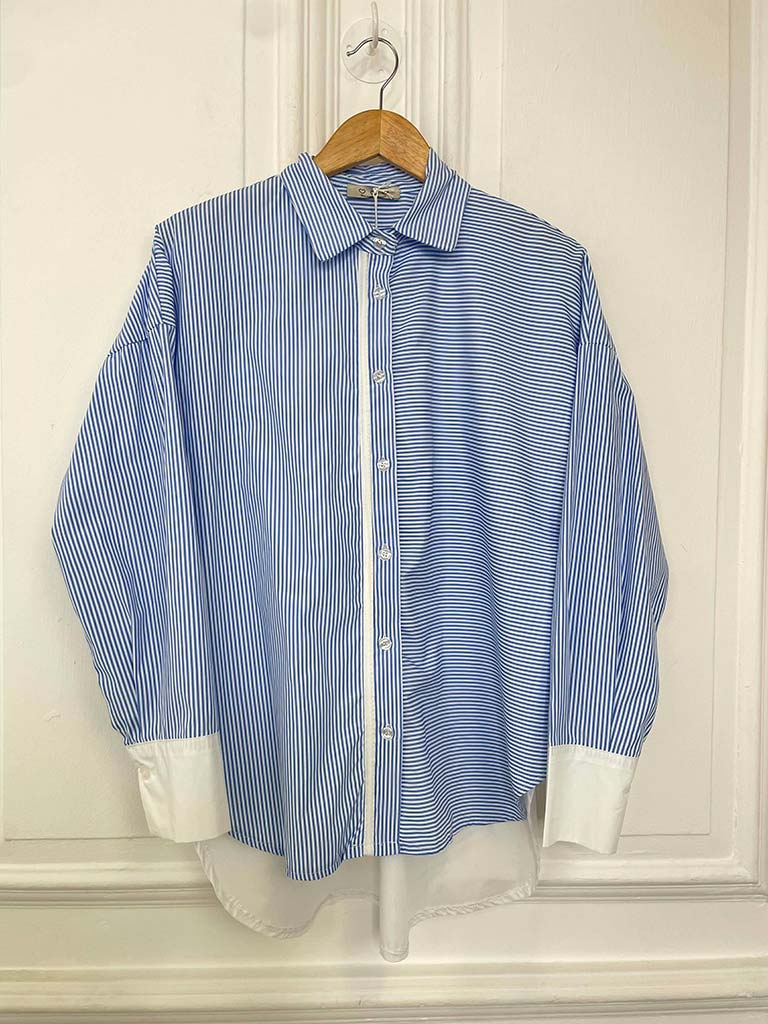 Pinstripe Shirt With Contrast Edging