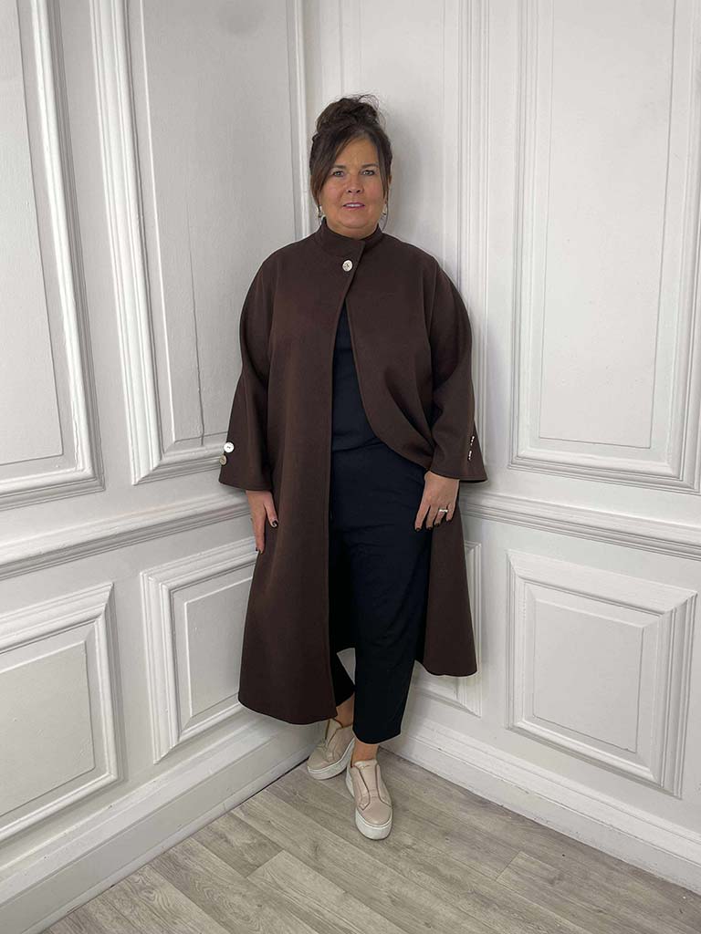 A-Line Overcoat - Chocolate