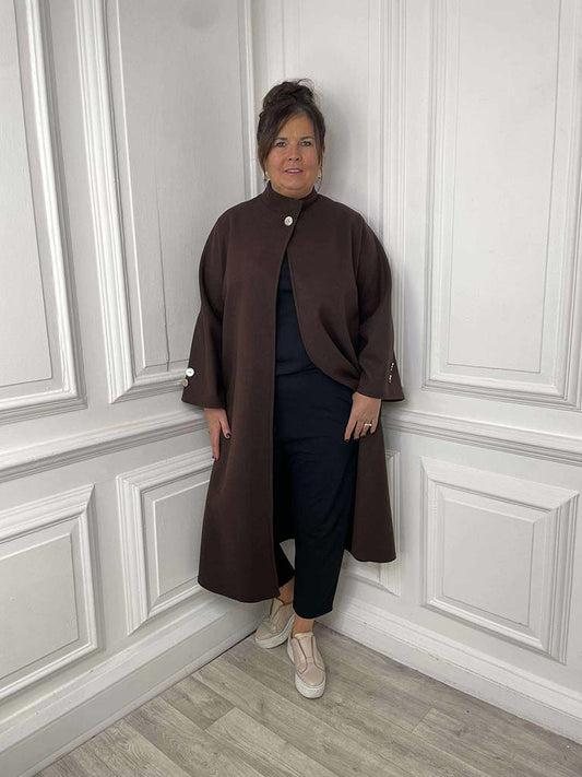 A-Line Overcoat - Chocolate