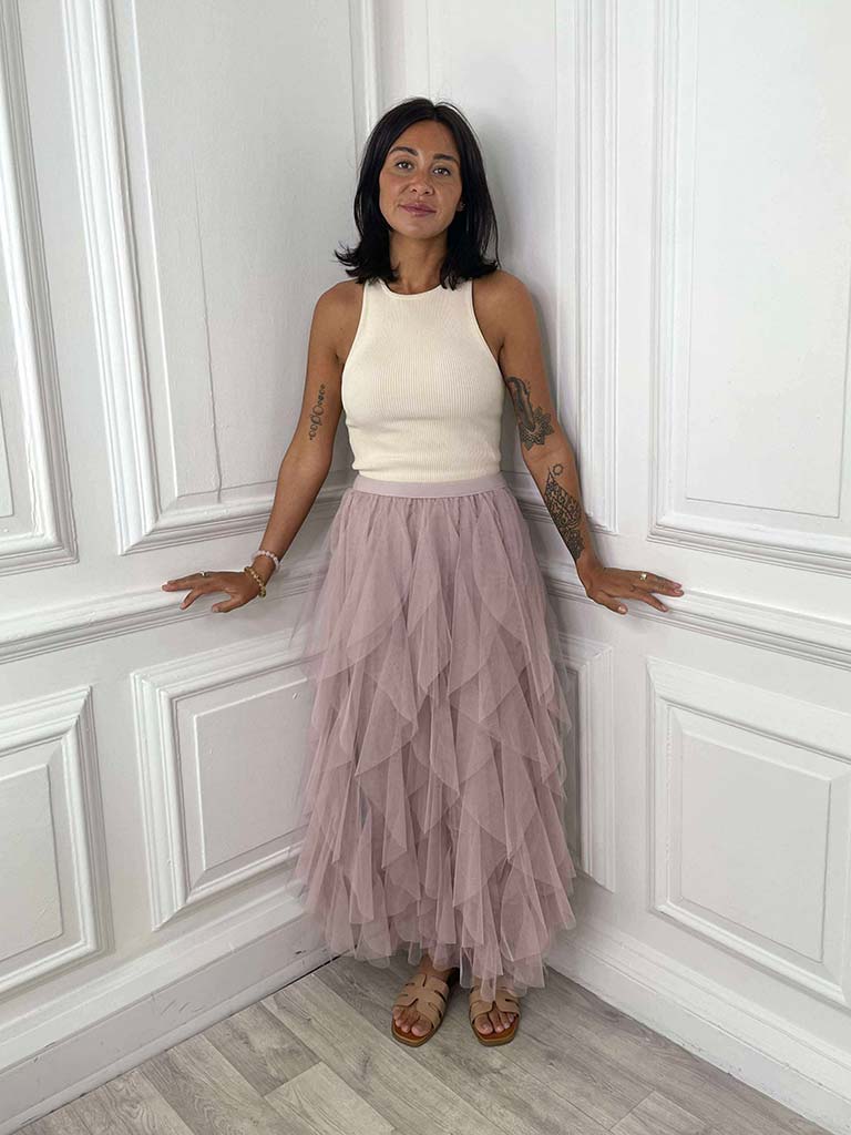 Layered Tulle Skirt - Dusky Mauve