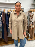 Malissa J Asymmetric A-Line Shirt - Sand