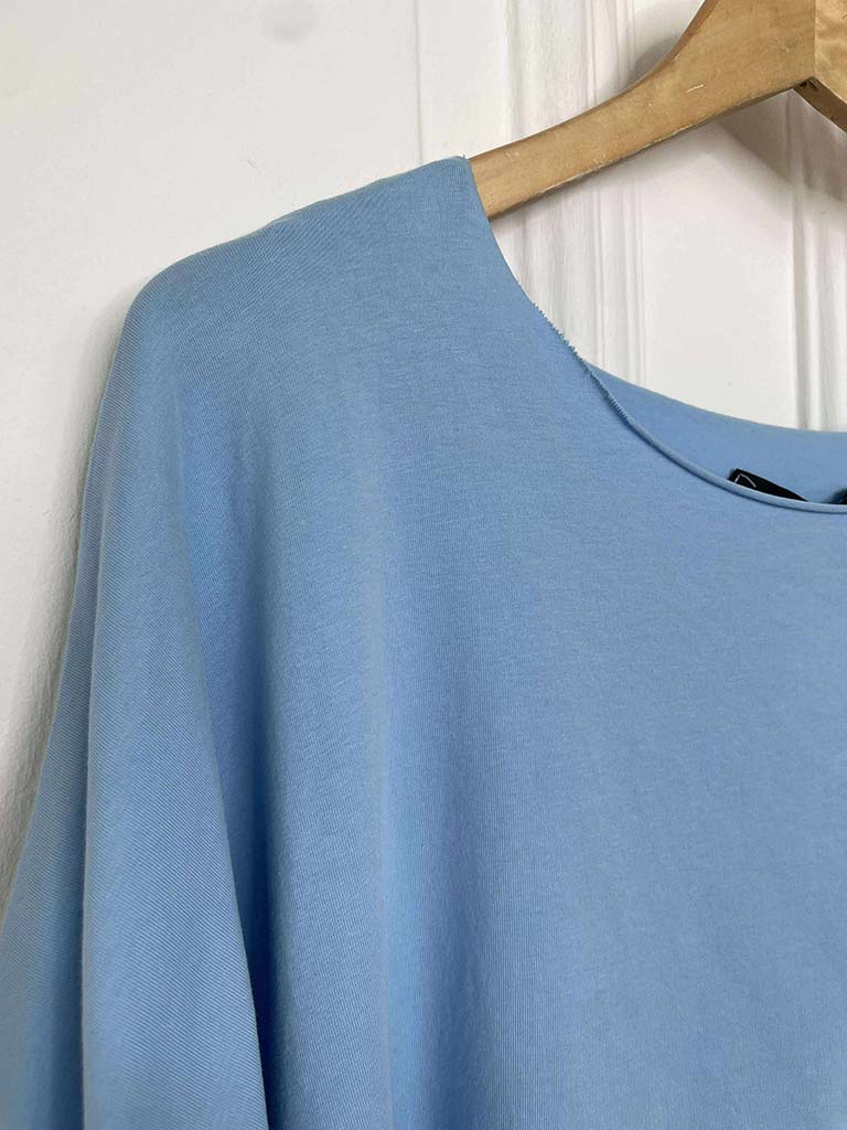 Raw Edge Basic T-Shirt - Sky