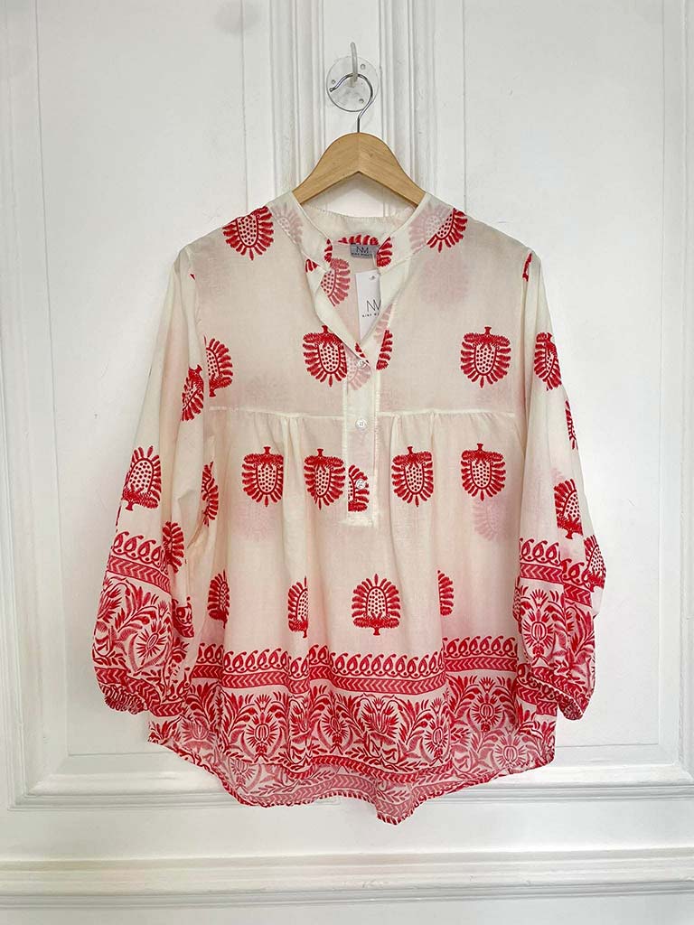 Boho Print Smock Top
