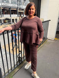 Malissa J Studded Cigarette Trousers - Chocolate