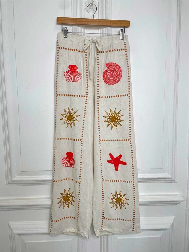 Starfish & Flower Stitched Palazzos