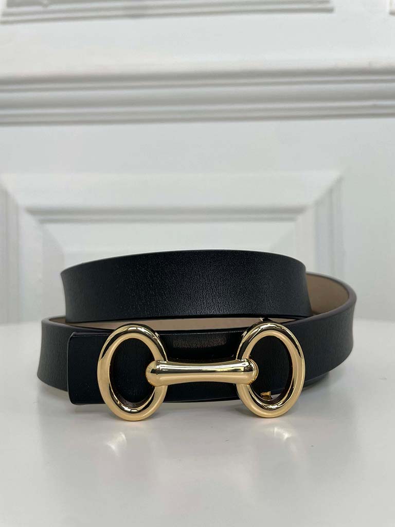 Leather Snaffle Belt - Black