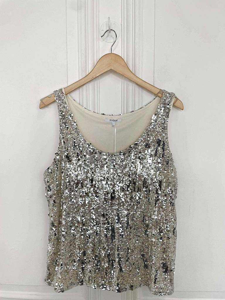 Sequin Vest - Champagne
