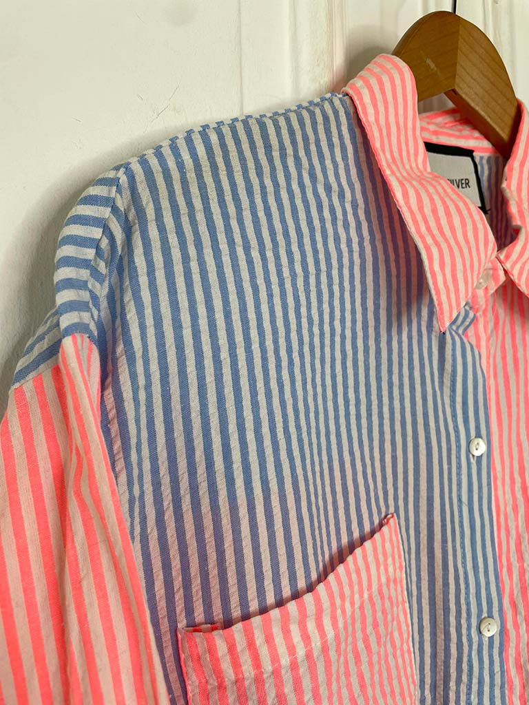 Stripe Love Shirt - Blue & Neon