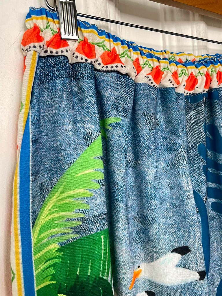 Denim Style Palazzos - Palm & Shell