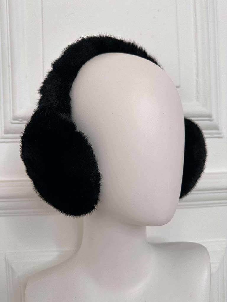 Malissa J Faux Fur Earmuffs - Black