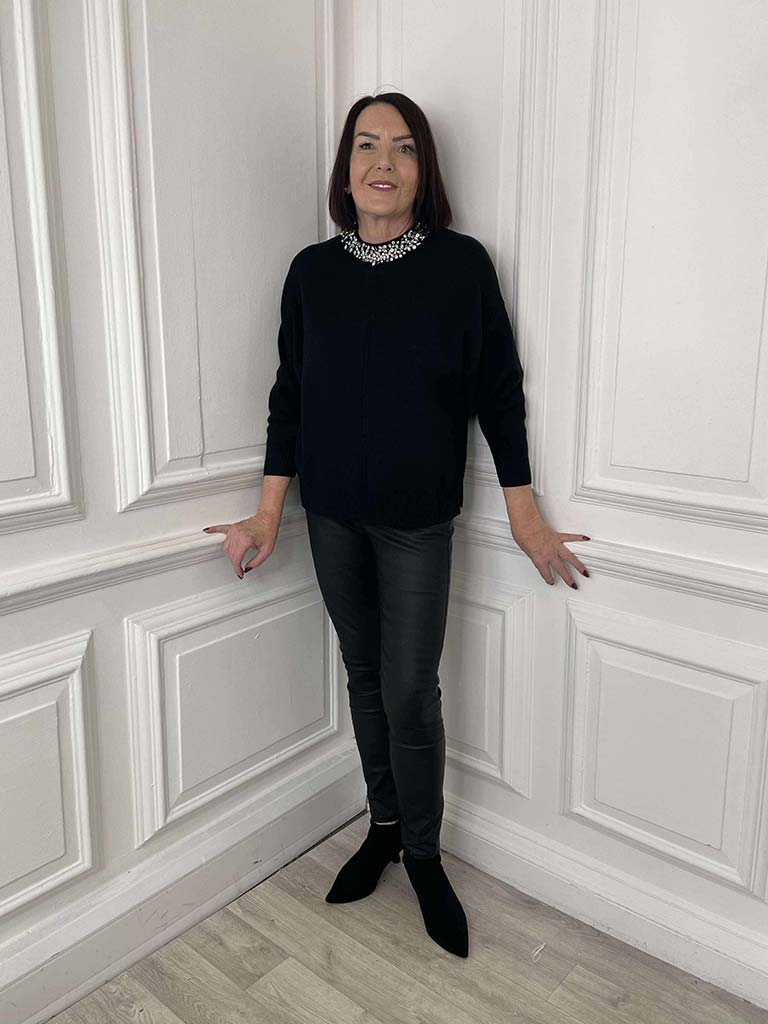 Malissa J Jewelled Knit - Black