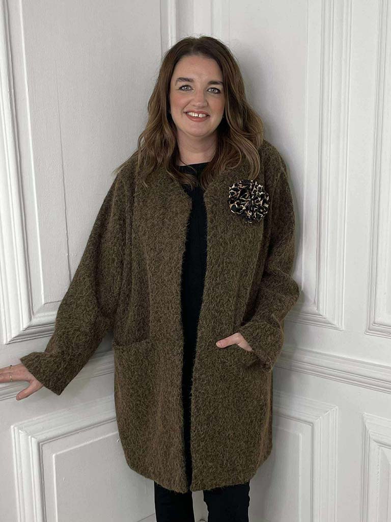 Boucle Corsage Jacket - Chocolate