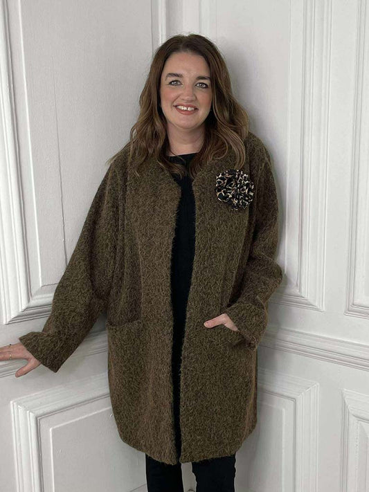 Boucle Corsage Jacket - Chocolate