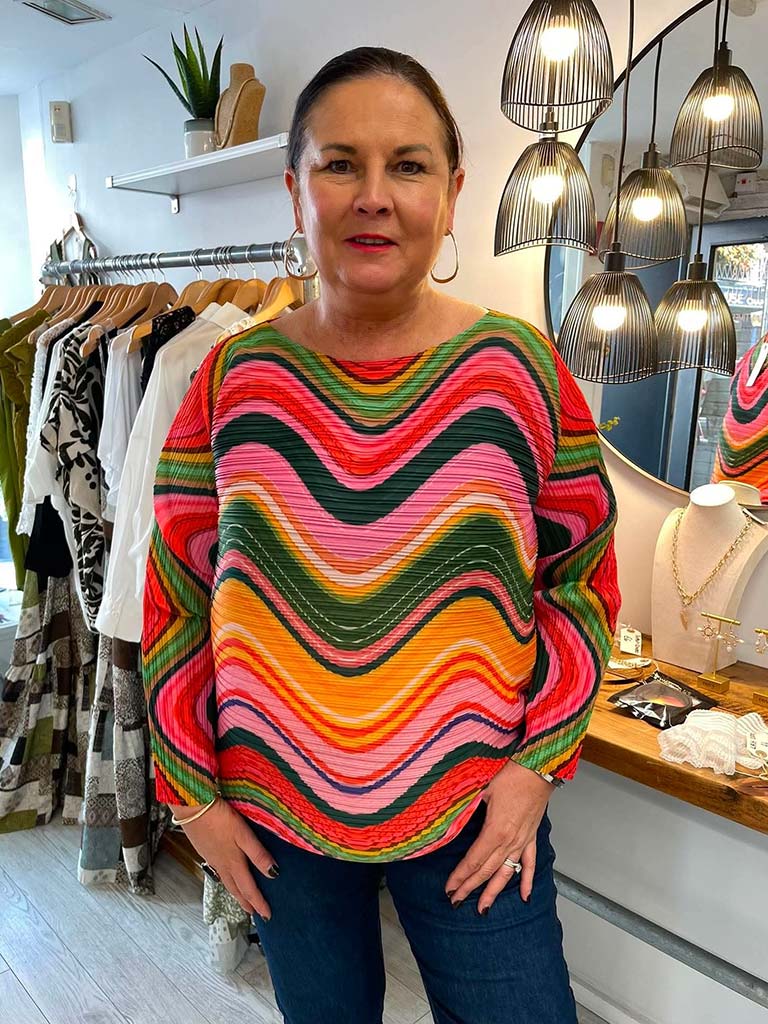 Malissa J Swirl Pleat Top
